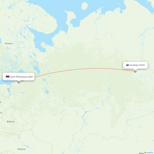 Severstal Aircompany flights between Sovetsky and Saint Petersburg