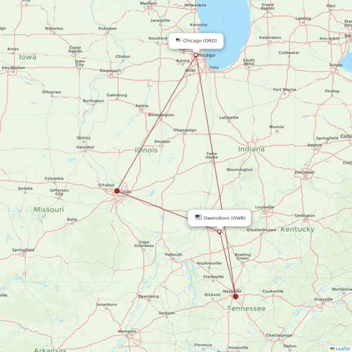 Contour Aviation flights between Owensboro and Chicago