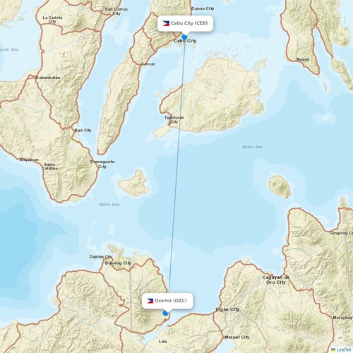 Cebgo flights between Ozamiz and Cebu City