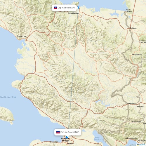 Sunrise Airways flights between Port-au-Prince and Cap Haitien