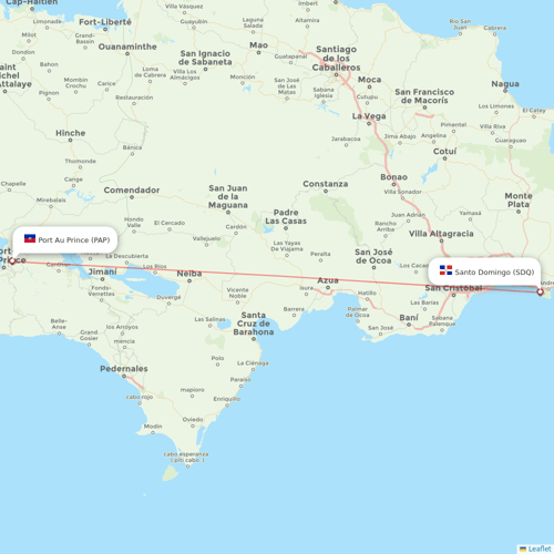 Air Caraibes flights between Port-au-Prince and Santo Domingo