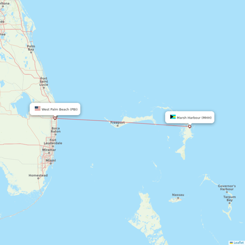Silver Airways flights between West Palm Beach and Marsh Harbour