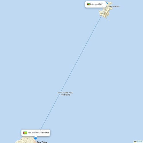 Afrijet flights between Principe and Sao Tome Island