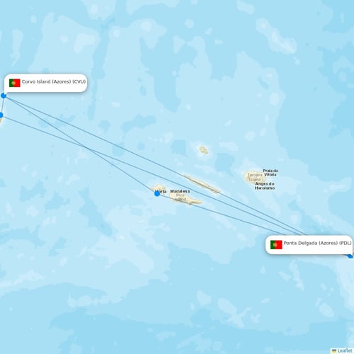 SATA - Air Acores flights between Ponta Delgada (Azores) and Corvo Island (Azores)