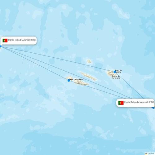 SATA - Air Acores flights between Ponta Delgada (Azores) and Flores Island (Azores)