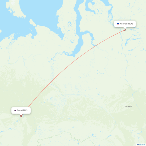 NordStar Airlines flights between Perm and Noril'sk
