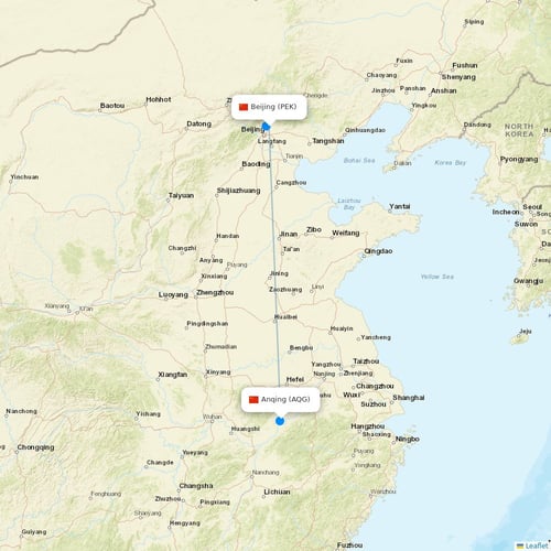 Grand China Air flights between Beijing and Anqing