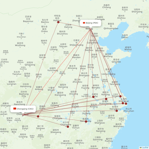 Sichuan Airlines flights between Beijing and Chongqing