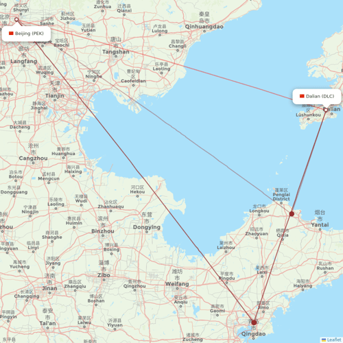 Air China flights between Beijing and Dalian