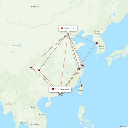 Cathay Pacific flights between Beijing and Hong Kong