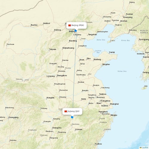 Grand China Air flights between Beijing and Jiujiang