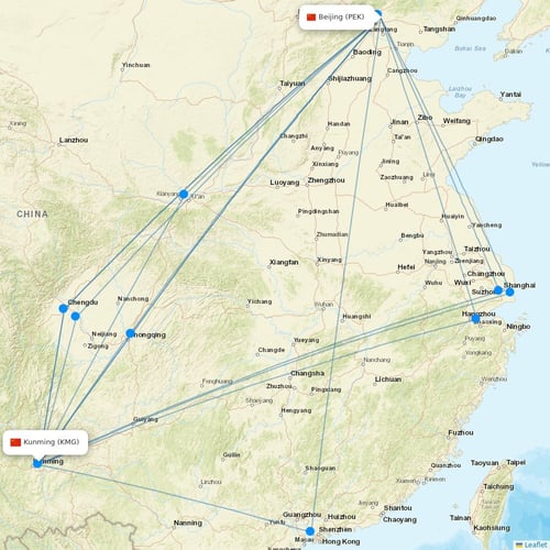 Kunming Airlines flights between Beijing and Kunming