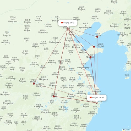Air China flights between Beijing and Ningbo