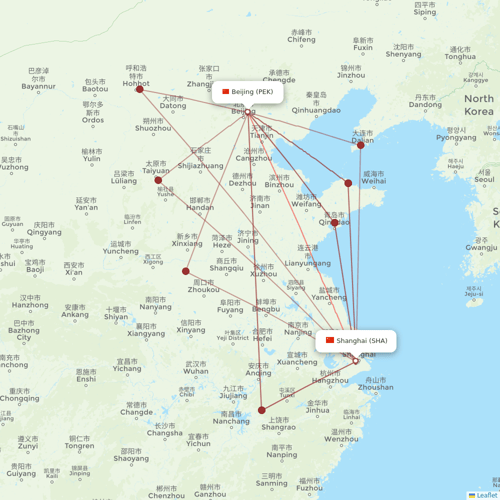 Hainan Airlines flights between Beijing and Shanghai