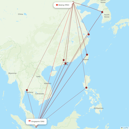 Singapore Airlines flights between Beijing and Singapore