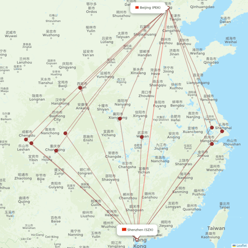 Hainan Airlines flights between Beijing and Shenzhen