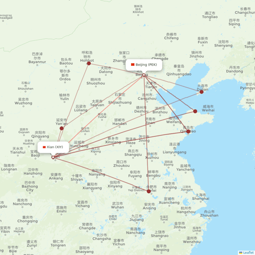 Hainan Airlines flights between Beijing and Xian