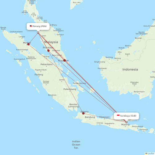 Indonesia AirAsia flights between Penang and Surabaya