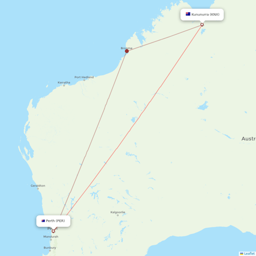 Airnorth flights between Perth and Kununurra