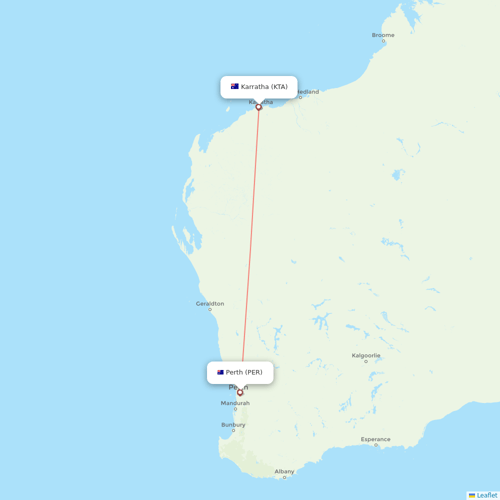 Qantas flights between Perth and Karratha