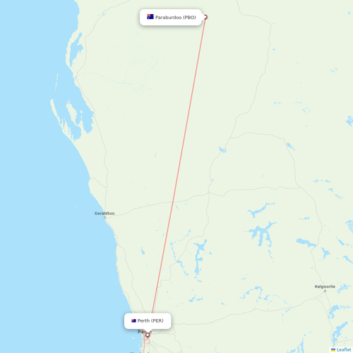 Qantas flights between Perth and Paraburdoo