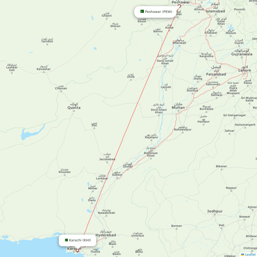 Air Arabia Jordan flights between Peshawar and Karachi