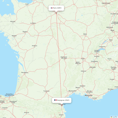 Transavia France flights between Perpignan and Paris
