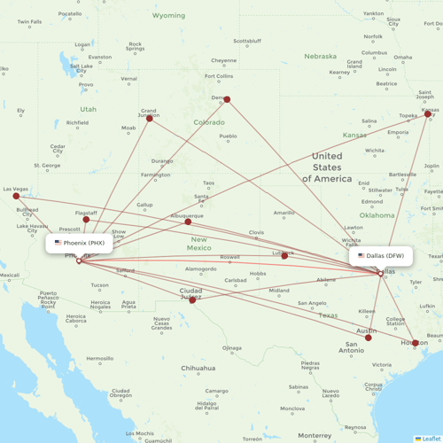 American Airlines flights between Phoenix and Dallas