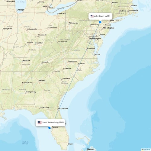 Allegiant Air flights between Saint Petersburg and Allentown