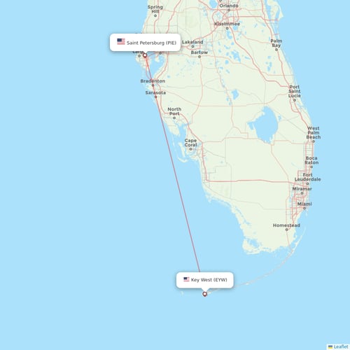 Allegiant Air flights between Saint Petersburg and Key West