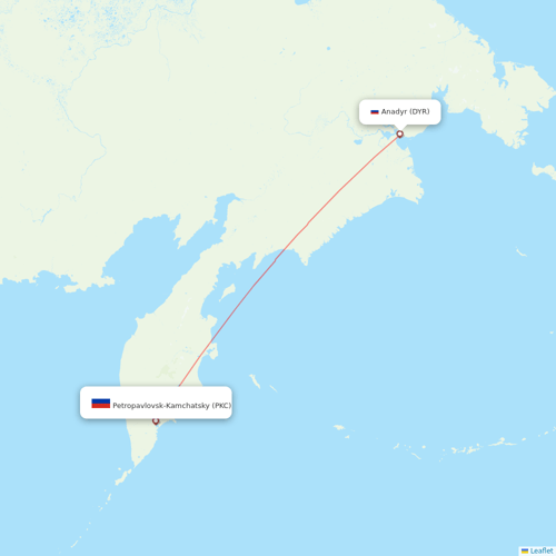 Aurora flights between Petropavlovsk-Kamchatsky and Anadyr