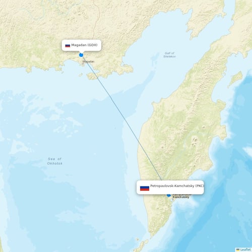 Aurora flights between Petropavlovsk-Kamchatsky and Magadan