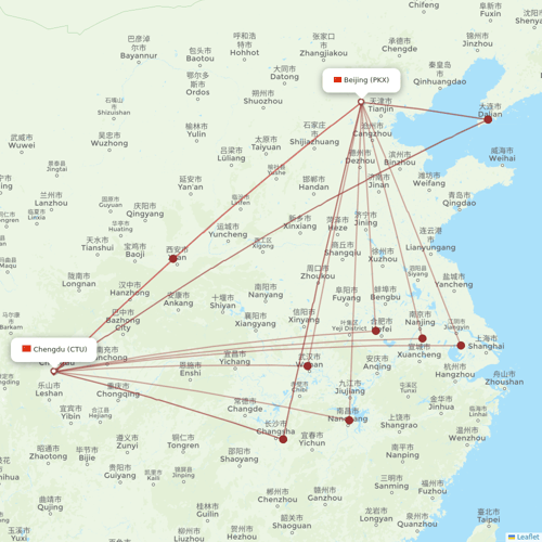 China Southern Airlines flights between Beijing and Chengdu