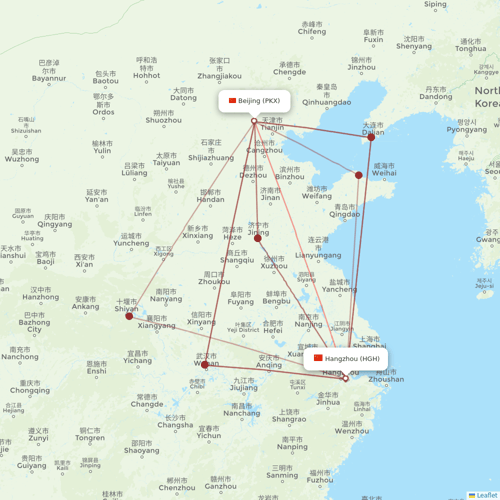 Hebei Airlines flights between Beijing and Hangzhou