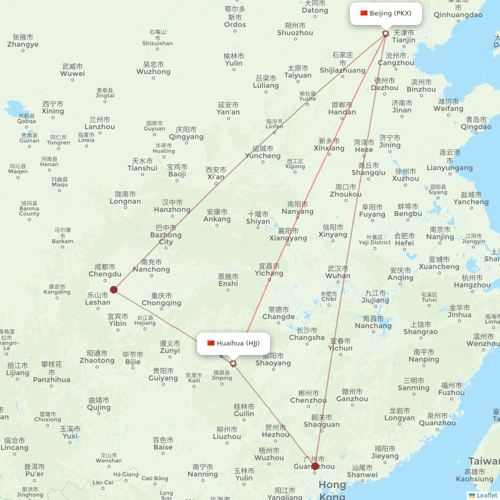 China United Airlines flights between Beijing and Huaihua