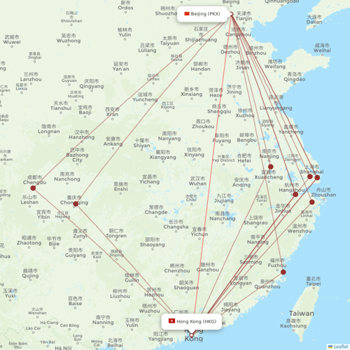 Hong Kong Airlines flights between Beijing and Hong Kong