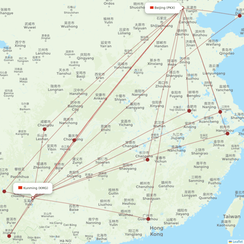 China Eastern Airlines flights between Beijing and Kunming
