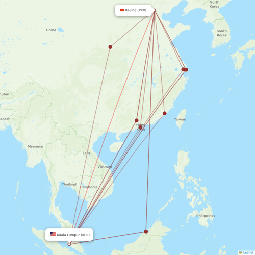 AirAsia X flights between Beijing and Kuala Lumpur
