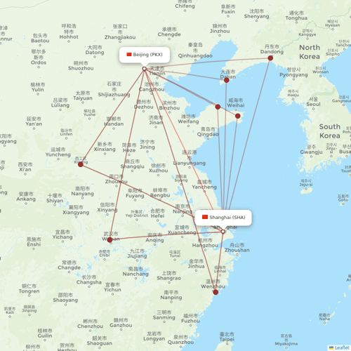 Juneyao Airlines flights between Beijing and Shanghai