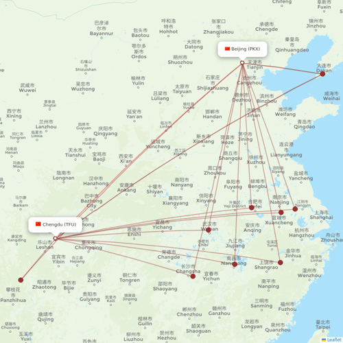 China United Airlines flights between Beijing and Chengdu