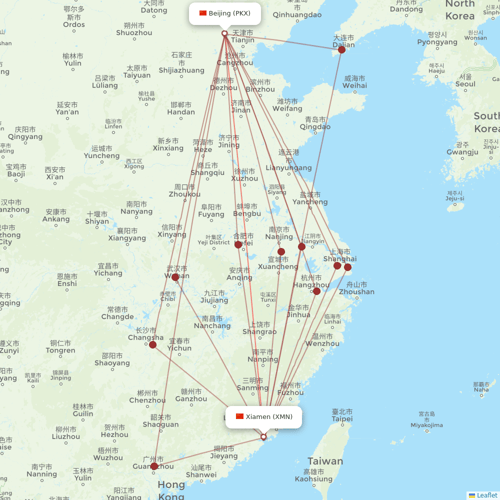 Xiamen Airlines flights between Beijing and Xiamen