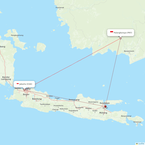 Batik Air flights between Palangkaraya and Jakarta