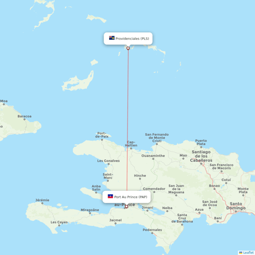 interCaribbean Airways flights between Providenciales and Port-au-Prince