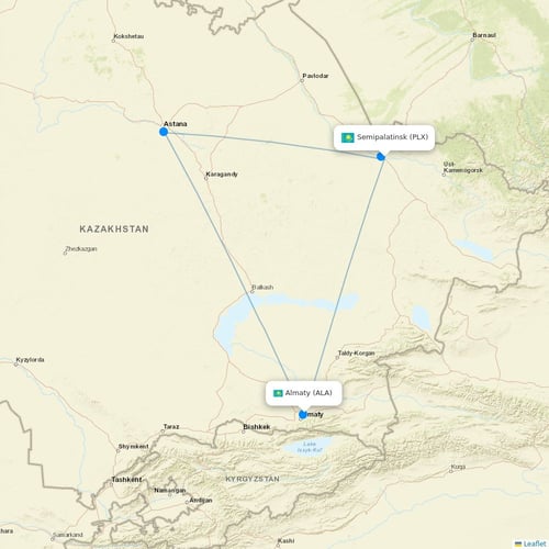 Syphax Airlines flights between Semipalatinsk and Almaty