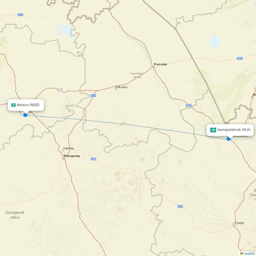 Syphax Airlines flights between Semipalatinsk and Astana