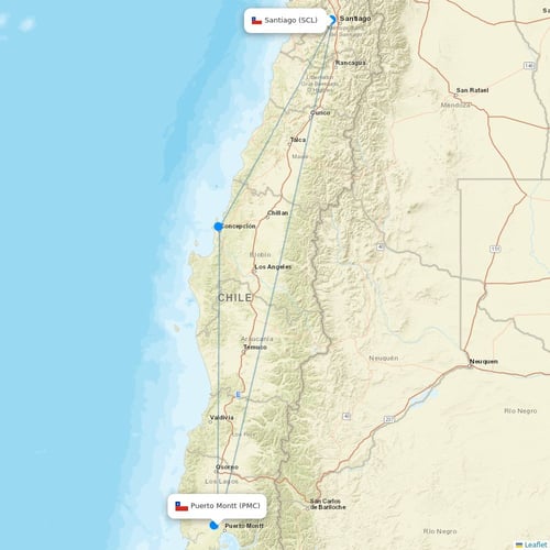 Sky Airline flights between Puerto Montt and Santiago