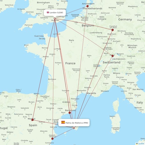 easyJet flights between Palma de Mallorca and London