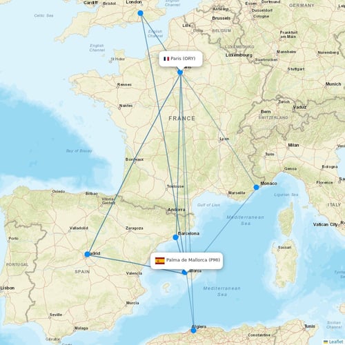 Transavia France flights between Palma de Mallorca and Paris