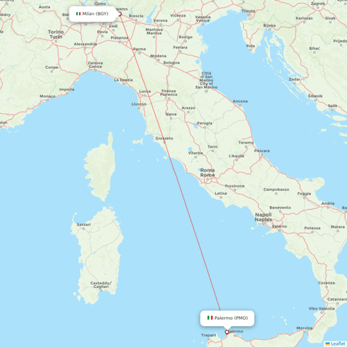 Ryanair flights between Palermo and Milan