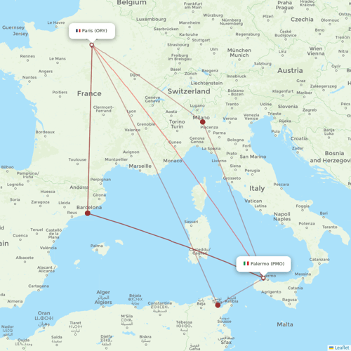 Transavia France flights between Palermo and Paris